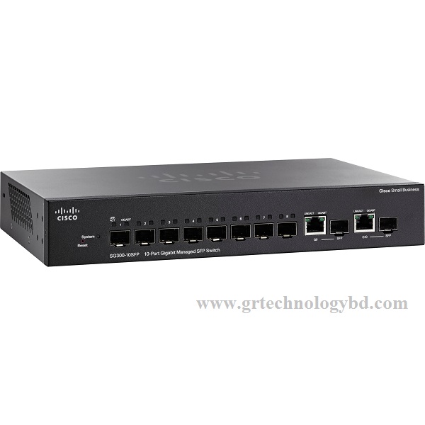 Cisco SG300-10SFP 10-port Gigabit SFP Managed Switch #SG300-10SFP-K9-EU Image