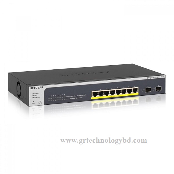 Netgear Prosafe GS110TP 8 Port Gigabit POE Smart Switch Image