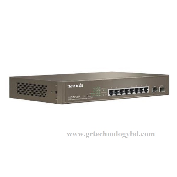 Tenda TEG3210P 10 Port (8 Gigabit PoE + 2SFP) Managed PoE Switch Image